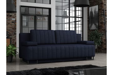 Bonsall 3-seter Sovesofa 146x200 cm med Oppbevaring i Stoff - Svart - Møbler - Sofaer - Sovesofaer - 3 seters sovesofa
