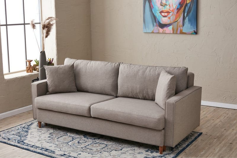 Braneles Sovesofa 3-seter - Beige - Møbler - Sofaer - Sovesofaer - 3 seters sovesofa