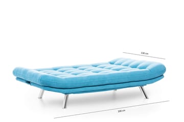 Breana 3-seter Rektangulær Sovesofa 130x200 cm i Stoff - Turkis - Møbler - Sofaer - Sovesofaer - 3 seters sovesofa
