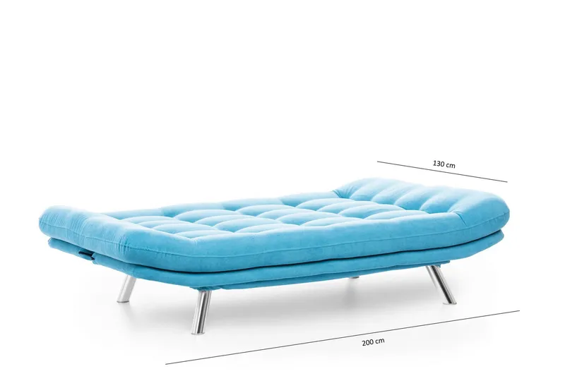 Breana 3-seter Rektangulær Sovesofa 130x200 cm i Stoff - Turkis - Møbler - Sofaer - Sovesofaer - 3 seters sovesofa