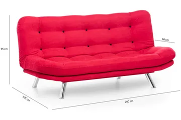 Breana Sovesofa 3-seter - Rød - Møbler - Sofaer - Sovesofaer - 3 seters sovesofa