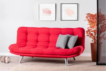 Breana Sovesofa 3-seter - Rød - Møbler - Sofaer - Sovesofaer - 3 seters sovesofa