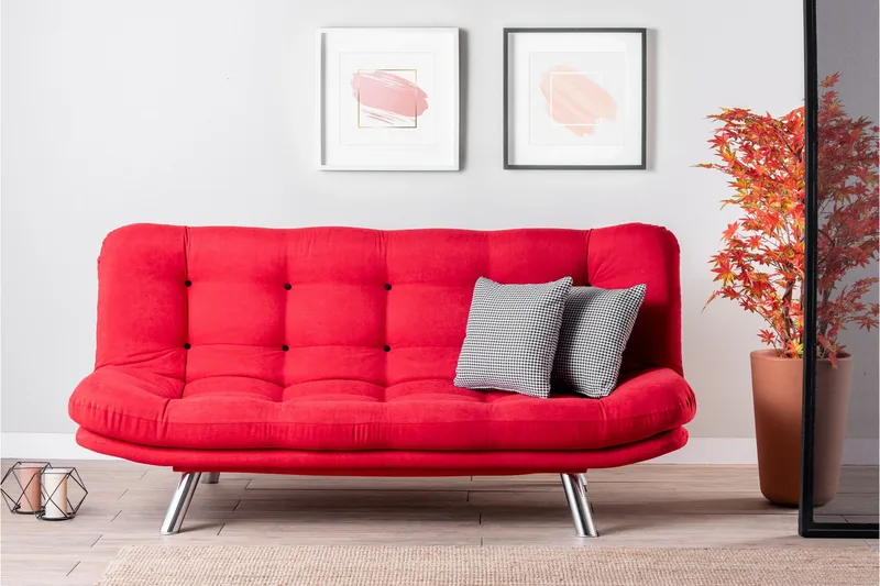 Breana Sovesofa 3-seter - Rød - Møbler - Sofaer - Sovesofaer - 3 seters sovesofa