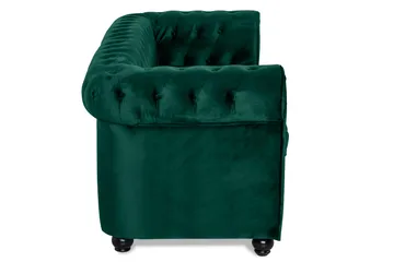 Chesterfield Lyx 3-seter Fremoverbøyd sovesofa i fløyel - Grønn - Møbler - Sofaer - Sovesofaer - 3 seters sovesofa