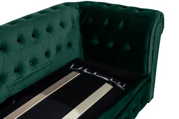 Chesterfield Lyx 3-seter Fremoverbøyd sovesofa i fløyel - Grønn - Møbler - Sofaer - Sovesofaer - 3 seters sovesofa