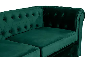 Chesterfield Lyx 3-seter Fremoverbøyd sovesofa i fløyel - Grønn - Møbler - Sofaer - Sovesofaer - 3 seters sovesofa