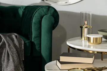 Chesterfield Lyx 3-seter Fremoverbøyd sovesofa i fløyel - Mørkegrønn / Grønn - Møbler - Sofaer - Sovesofaer - 3 seters sovesofa