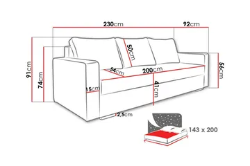 Clarina 3-sits Bäddsoffa NO_BRAND Green - Møbler - Sofaer - Sovesofaer - 3 seters sovesofa