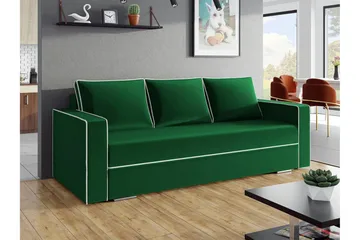 Clarina 3-sits Bäddsoffa NO_BRAND Green - Møbler - Sofaer - Sovesofaer - 3 seters sovesofa