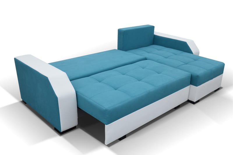 Concetta 3-seter Høyre Sovesofa 195x125 cm med Oppbevaring i Stoff - Lysegrå Melert - Møbler - Sofaer - Sovesofaer - 3 seters sovesofa
