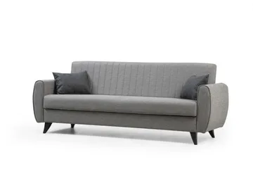 Dalima 3-seter Sovesofa 55x183 cm med Oppbevaring i Stoff - Grå - Møbler - Sofaer - Sovesofaer - 3 seters sovesofa