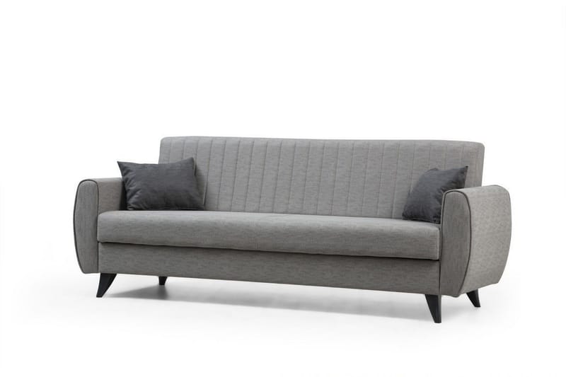 Dalima 3-seter Sovesofa 55x183 cm med Oppbevaring i Stoff - Grå - Møbler - Sofaer - Sovesofaer - 3 seters sovesofa