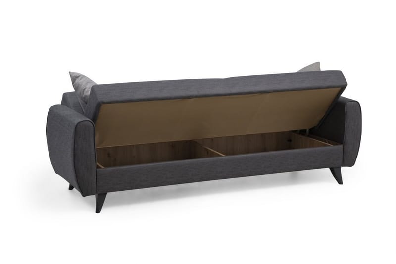 Dalima 3-seters Sovesofa 55x183 cm med Oppbevaring i Stoff - Antrasitt - Møbler - Sofaer - Sovesofaer - 3 seters sovesofa