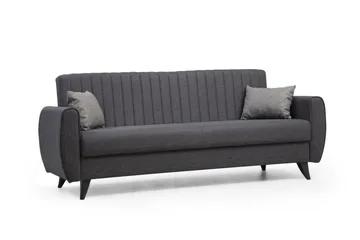 Dalima 3-seters Sovesofa 55x183 cm med Oppbevaring i Stoff - Antrasitt - Møbler - Sofaer - Sovesofaer - 3 seters sovesofa