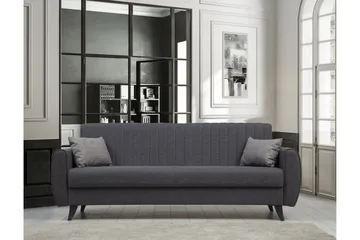 Dalima 3-seters Sovesofa 55x183 cm med Oppbevaring i Stoff - Antrasitt - Møbler - Sofaer - Sovesofaer - 3 seters sovesofa