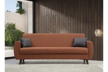 Dalima 3-seters Sovesofa 55x183 cm med Oppbevaring i Stoff - Terrakotta - Møbler - Sofaer - Sovesofaer - 3 seters sovesofa