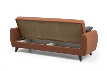 Dalima 3-seters Sovesofa 55x183 cm med Oppbevaring i Stoff - Terrakotta - Møbler - Sofaer - Sovesofaer - 3 seters sovesofa