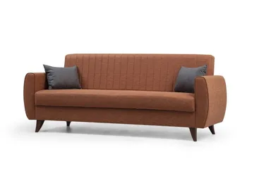 Dalima 3-seters Sovesofa 55x183 cm med Oppbevaring i Stoff - Terrakotta - Møbler - Sofaer - Sovesofaer - 3 seters sovesofa