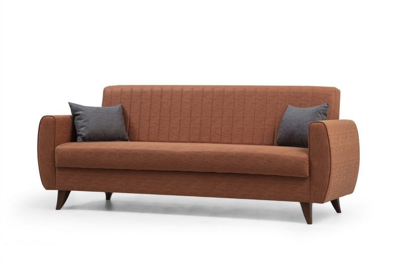 Dalima 3-seters Sovesofa 55x183 cm med Oppbevaring i Stoff - Terrakotta - Møbler - Sofaer - Sovesofaer - 3 seters sovesofa