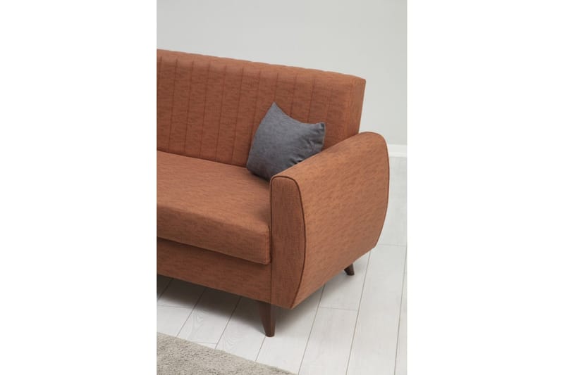 Dalima 3-seters Sovesofa 55x183 cm med Oppbevaring i Stoff - Terrakotta - Møbler - Sofaer - Sovesofaer - 3 seters sovesofa