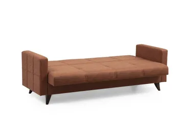 Darcia 3-seter Sovesofa 55x183 cm med Oppbevaring i Lin - Terrakotta - Møbler - Sofaer - Sovesofaer - 3 seters sovesofa
