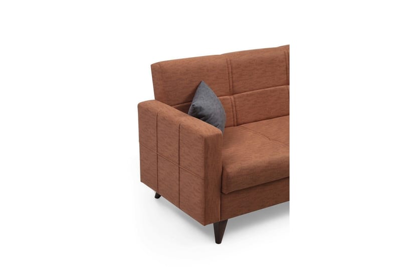 Darcia 3-seter Sovesofa 55x183 cm med Oppbevaring i Lin - Terrakotta - Møbler - Sofaer - Sovesofaer - 3 seters sovesofa