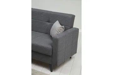 Darcia 3-seters Sovesofa 55x183 cm med Oppbevaring i Stoff - Grå - Møbler - Sofaer - Sovesofaer - 3 seters sovesofa