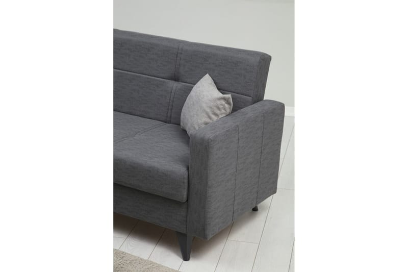 Darcia 3-seters Sovesofa 55x183 cm med Oppbevaring i Stoff - Grå - Møbler - Sofaer - Sovesofaer - 3 seters sovesofa