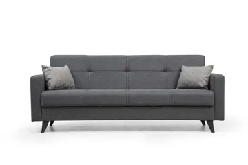 Darcia 3-seters Sovesofa 55x183 cm med Oppbevaring i Stoff - Grå - Møbler - Sofaer - Sovesofaer - 3 seters sovesofa