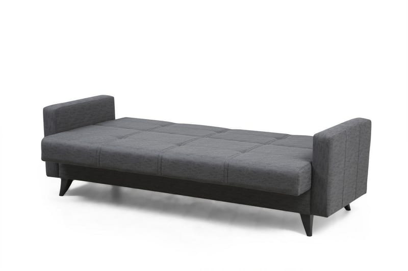 Darcia 3-seters Sovesofa 55x183 cm med Oppbevaring i Stoff - Grå - Møbler - Sofaer - Sovesofaer - 3 seters sovesofa