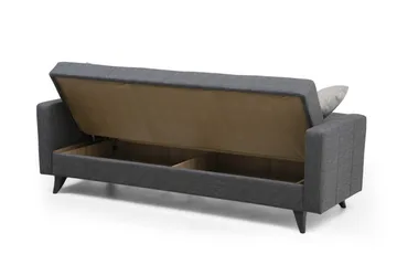 Darcia 3-seters Sovesofa 55x183 cm med Oppbevaring i Stoff - Grå - Møbler - Sofaer - Sovesofaer - 3 seters sovesofa