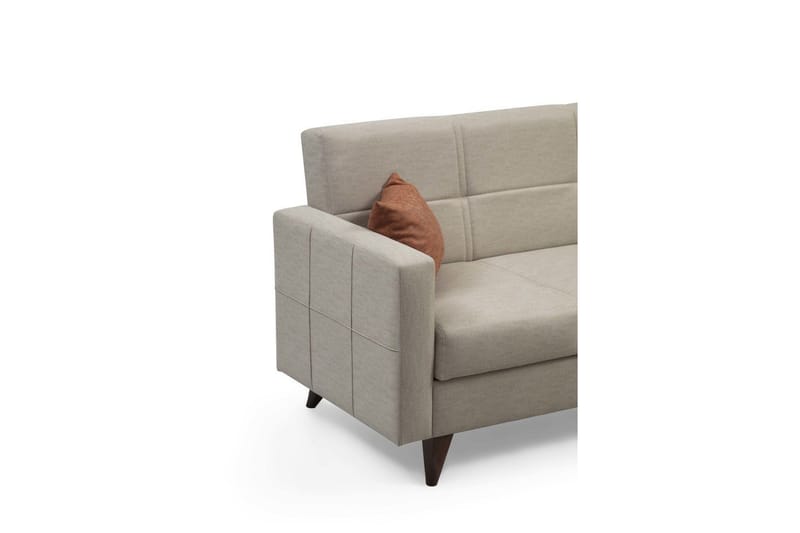 Darcia 3-seters Sovesofa 75x183 cm med Oppbevaring i Stoff - Beige - Møbler - Sofaer - Sovesofaer - 3 seters sovesofa