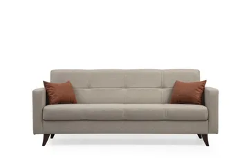 Darcia 3-seters Sovesofa 75x183 cm med Oppbevaring i Stoff - Beige - Møbler - Sofaer - Sovesofaer - 3 seters sovesofa