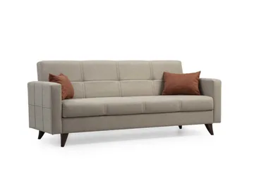 Darcia 3-seters Sovesofa 75x183 cm med Oppbevaring i Stoff - Beige - Møbler - Sofaer - Sovesofaer - 3 seters sovesofa