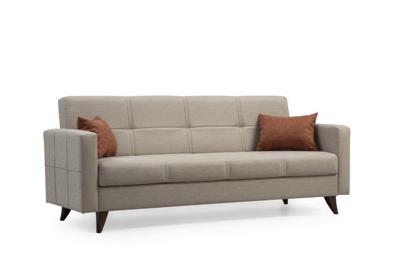 Darcia 3-seters Sovesofa 75x183 cm med Oppbevaring i Stoff - Beige - Møbler - Sofaer - Sovesofaer - 3 seters sovesofa