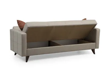 Darcia 3-seters Sovesofa 75x183 cm med Oppbevaring i Stoff - Beige - Møbler - Sofaer - Sovesofaer - 3 seters sovesofa