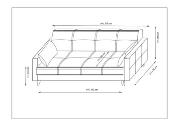 Darcia Sovesofa 3-seter - Mørkegrå - Møbler - Sofaer - Sovesofaer - 3 seters sovesofa