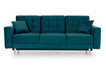 Deadra 3-seter Sovesofa 133x196 cm i Stoff - Petrol - Møbler - Sofaer - Sovesofaer - 3 seters sovesofa