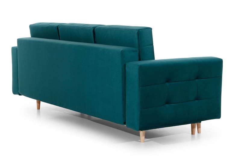 Deadra 3-seter Sovesofa 133x196 cm i Stoff - Petrol - Møbler - Sofaer - Sovesofaer - 3 seters sovesofa