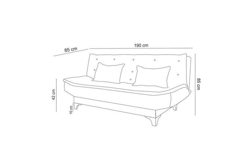 Defiglio 3-seter Sovesofa - Grå - Møbler - Sofaer - Sovesofaer - 3 seters sovesofa