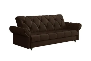 Denegal 3-seters Sovesofa - Mørkebrun - Møbler - Sofaer - Sovesofaer - 3 seters sovesofa