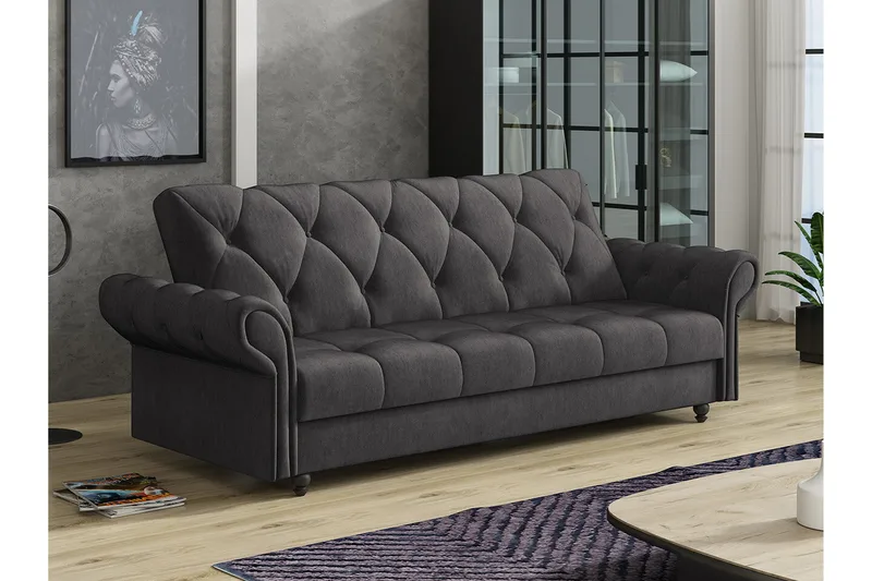 Denegal 3-seters Sovesofa - Mørkebrun - Møbler - Sofaer - Sovesofaer - 3 seters sovesofa