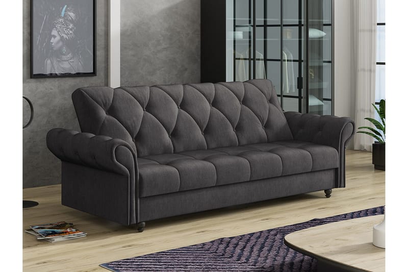 Denegal 3-seters Sovesofa - Mørkebrun - Møbler - Sofaer - Sovesofaer - 3 seters sovesofa