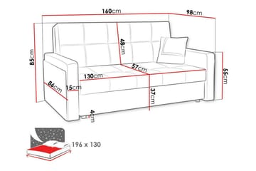 Denegal 3-seters sovesofa - Møbler - Sofaer - Sovesofaer - 3 seters sovesofa