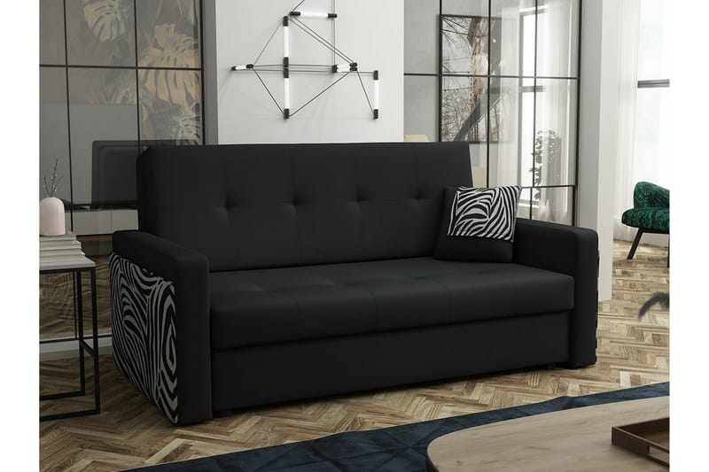 Denegal 3-sits Bäddsoffa Black - Møbler - Sofaer - Sovesofaer - 3 seters sovesofa