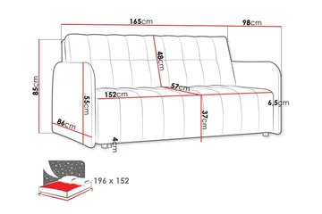 Denegal 3-sits Bäddsoffa Dark grey - Møbler - Sofaer - Sovesofaer - 3 seters sovesofa