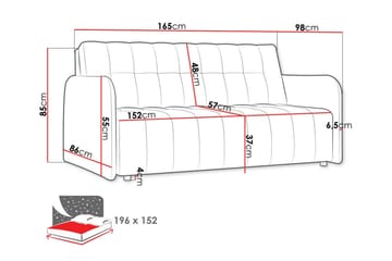 Denegal 3-sits Bäddsoffa Dark grey - Møbler - Sofaer - Sovesofaer - 3 seters sovesofa