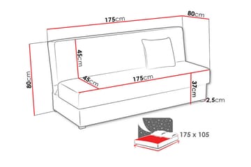 Denegal 3-sits Bäddsoffa Ljusgrå - Møbler - Sofaer - Sovesofaer - 3 seters sovesofa