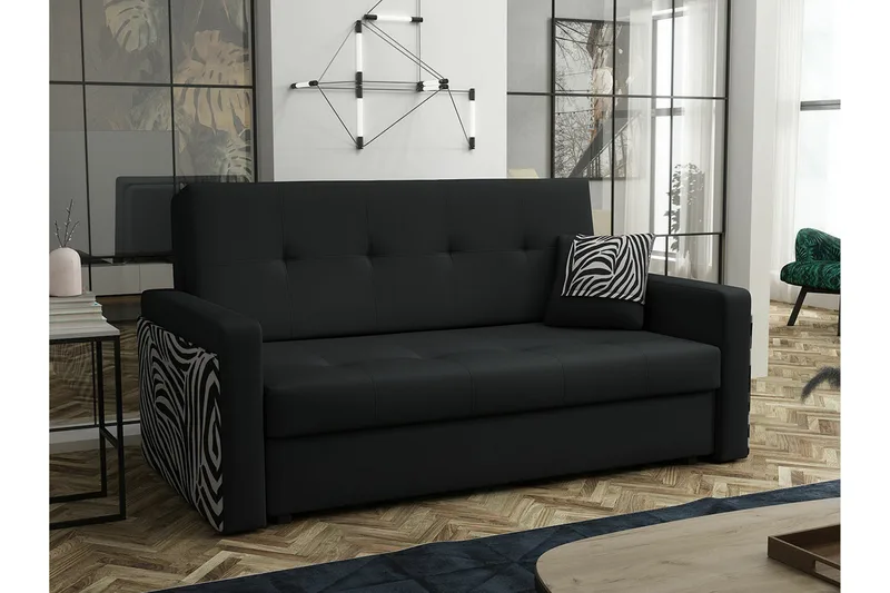 Denegal 3-sits Bäddsoffa NO_BRAND Black - Møbler - Sofaer - Sovesofaer - 3 seters sovesofa