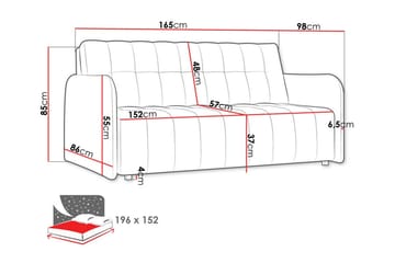 Denegal 3-sits Bäddsoffa NO_BRAND Brown - Møbler - Sofaer - Sovesofaer - 3 seters sovesofa